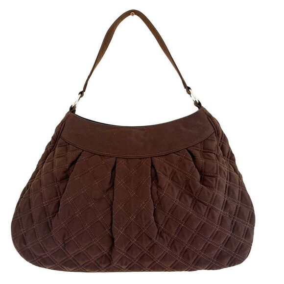 Vera Bradley Brown Espresso Quilted Microfiber Shoulder Handbag Purse Tote - Picture 1 of 10